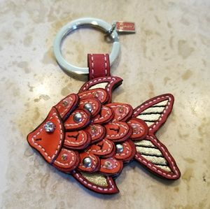 Coach Fish Key Fob Ring Bag Charm - NEW